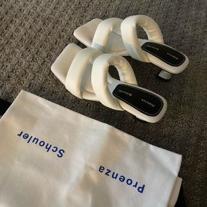 Proenza Schouler white puffy sandals, small heel